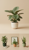 Calathea orbifolia in matte ceramic pot