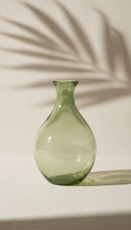 Hand-Blown Green-Tinted Glass Vase