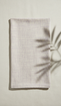 Textured Linen Tea Towel in Cream and Lavender Mist